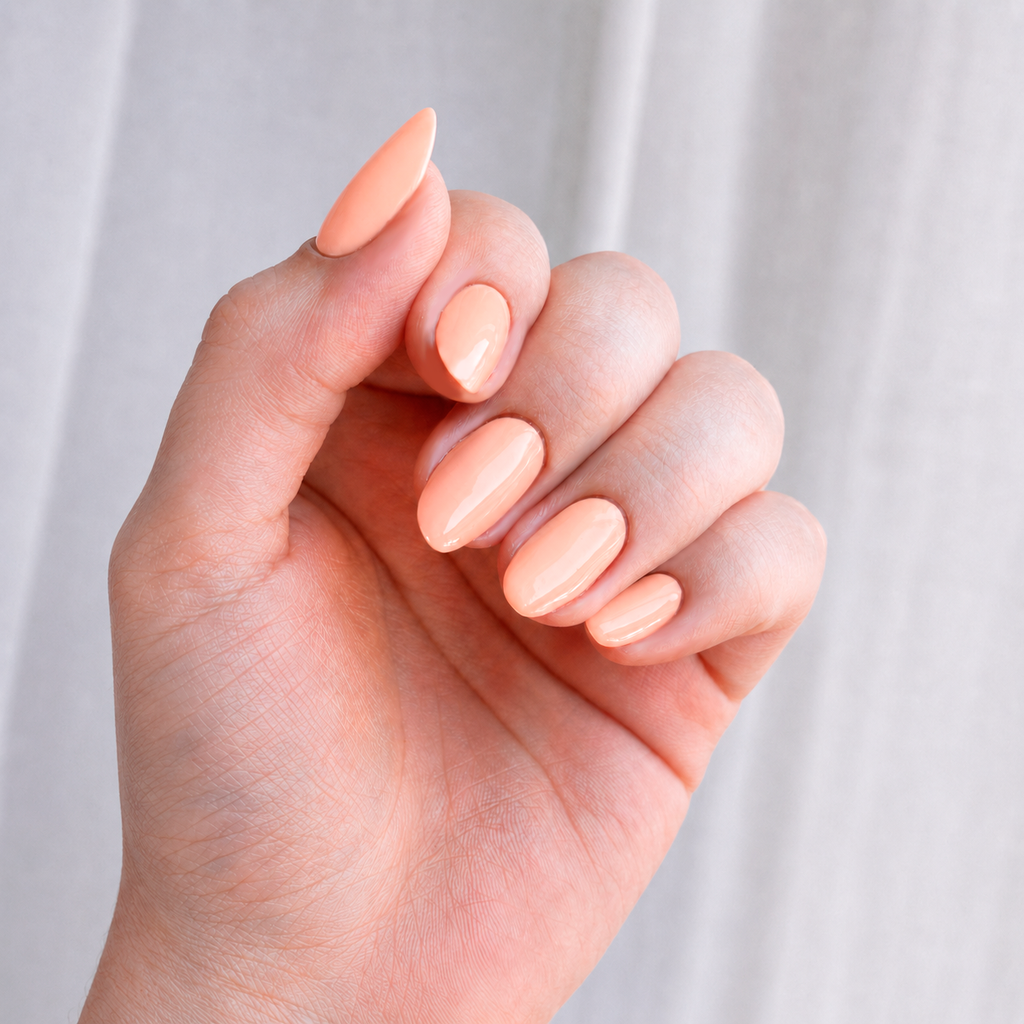 Manicure con esmalte Coral Nude