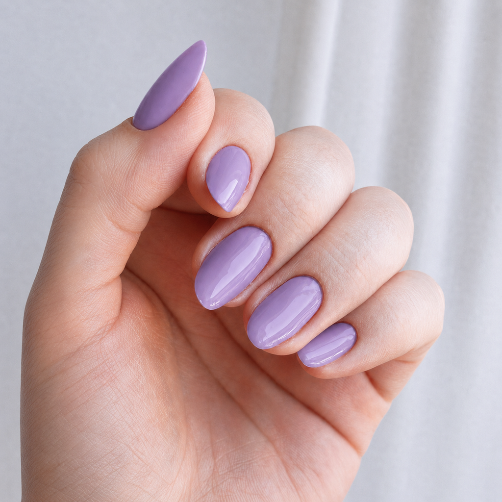 Manicure con esmalte lila Lavanda