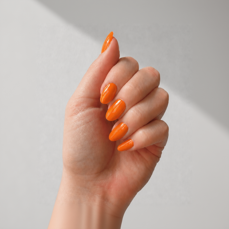 Manicure con esmalte color terracota